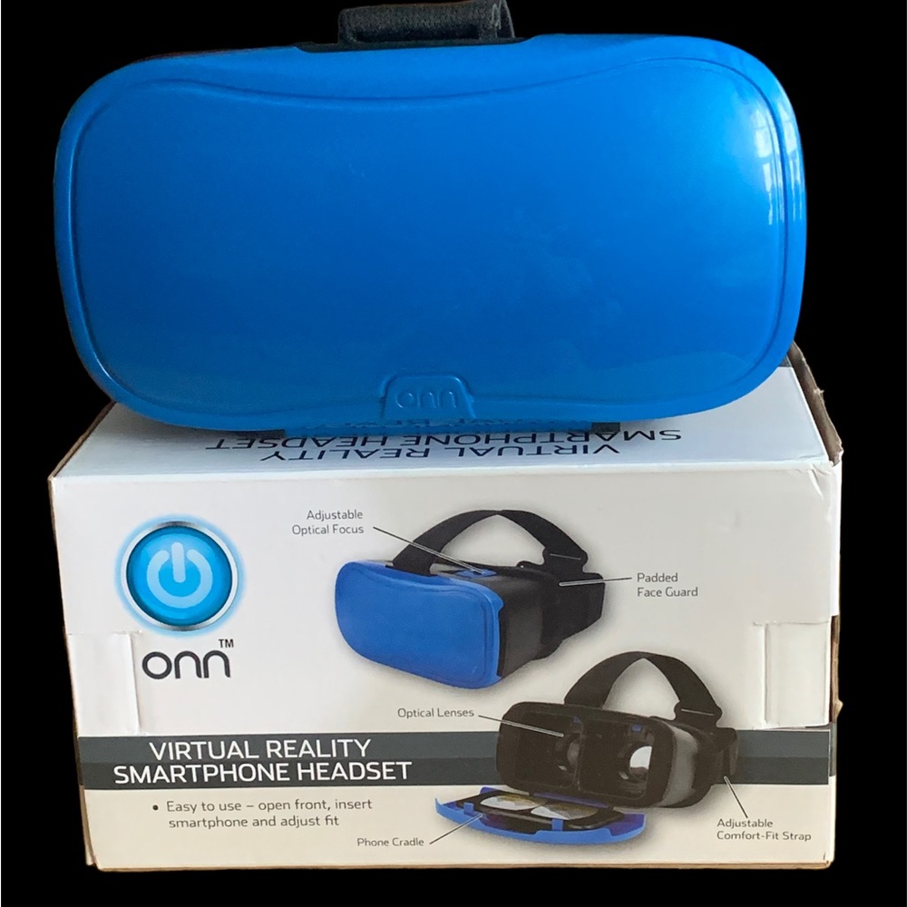 Blue and Black Smartphone VR Headset with Padded Comfort